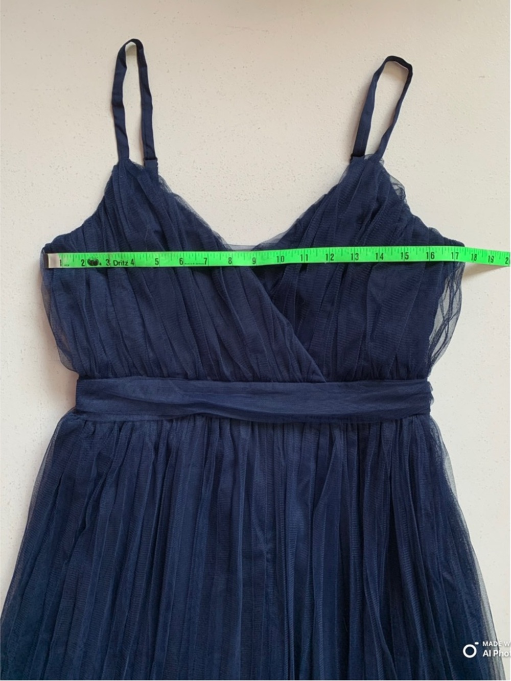 Lulus Large Exemplary Aura Navy Blue Tulle Surplice Midi Dress NWT - Picture 14 of 17